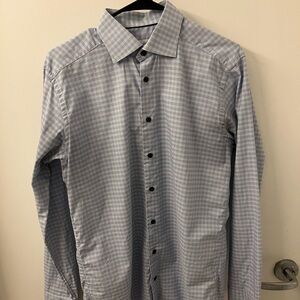 Eton Light Blue Checkered Dress Shirt